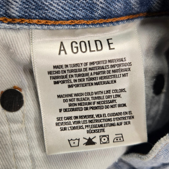 AGOLDE Parker Cutoff Shorts High Rise Distressed Light Wash Denim Shorts Size 24 - Picture 5 of 7